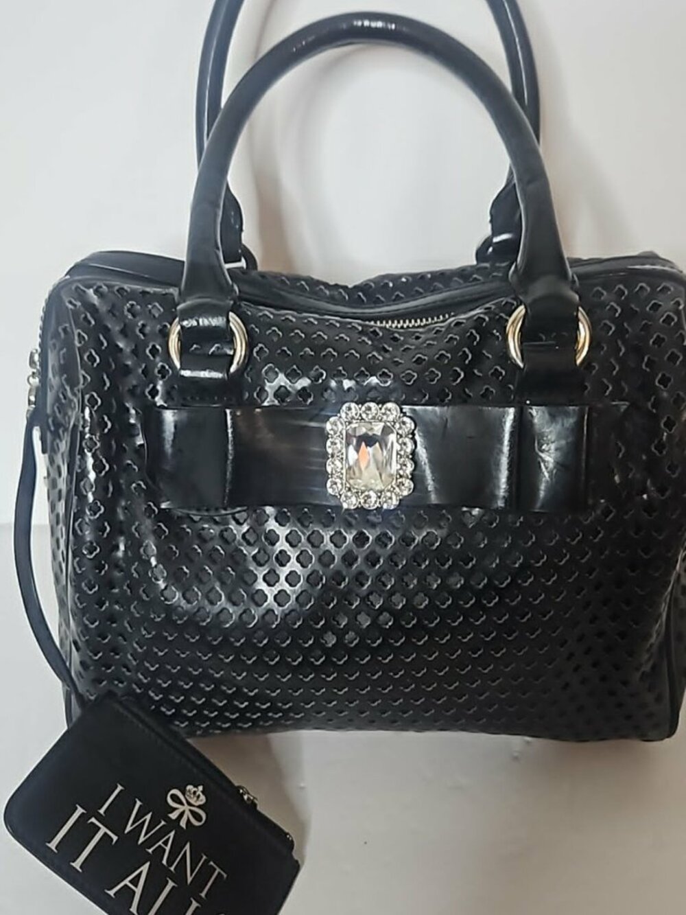 RARE Retired Brighton My Flat in London Alexia Satchel – Jeweled Bow - Picture 13 of 13